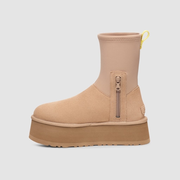 UGG Classic Dipper Platform Suede Boots Sand Women's 8 - Picture 3 of 9